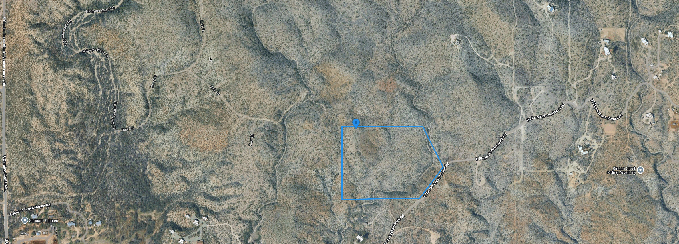 Map of Saguaro National Park and the property location